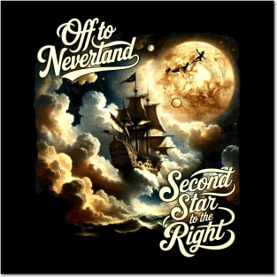 Off to Neverland Second Star to the Right Posters and Art